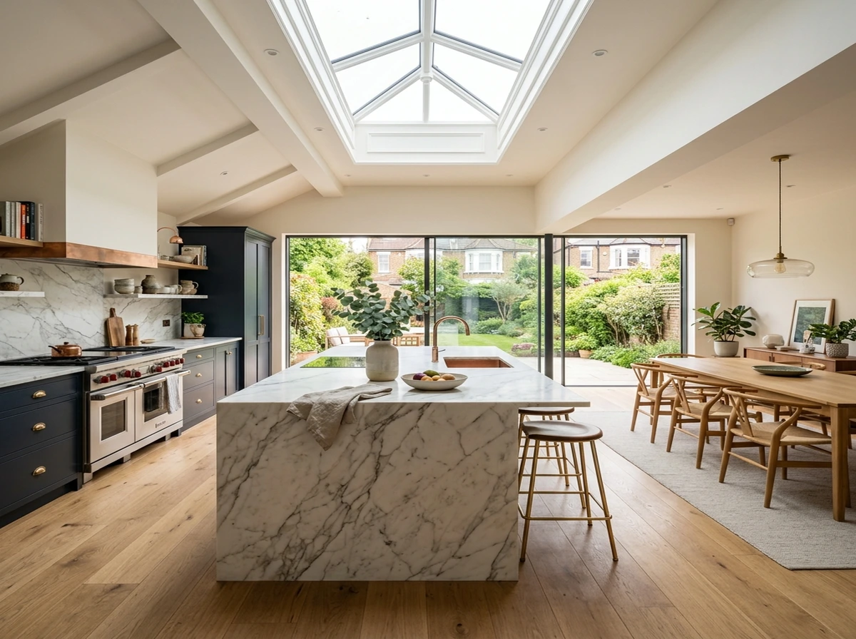 Kitchen extension and open plan dining in Hammersmith