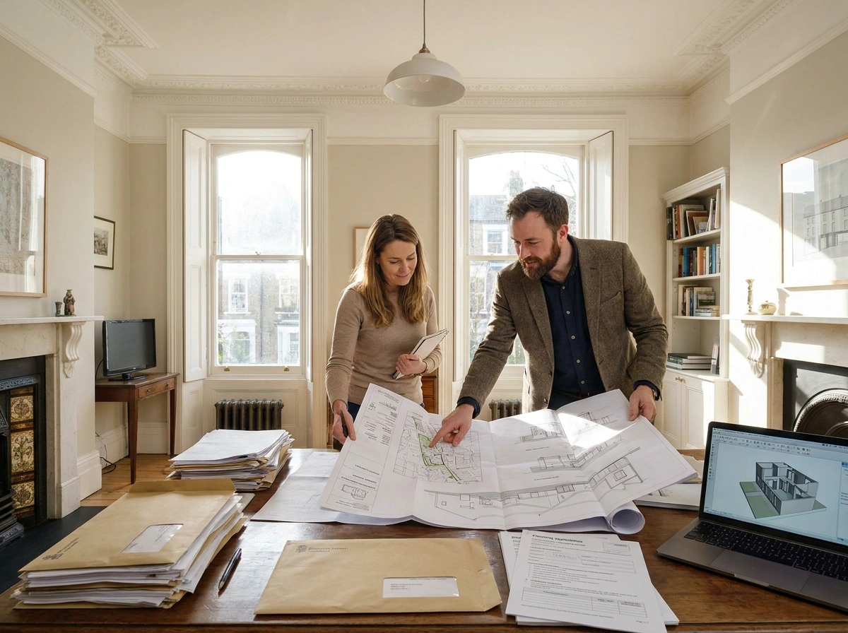 Planning permission in London for drawings and council application support.