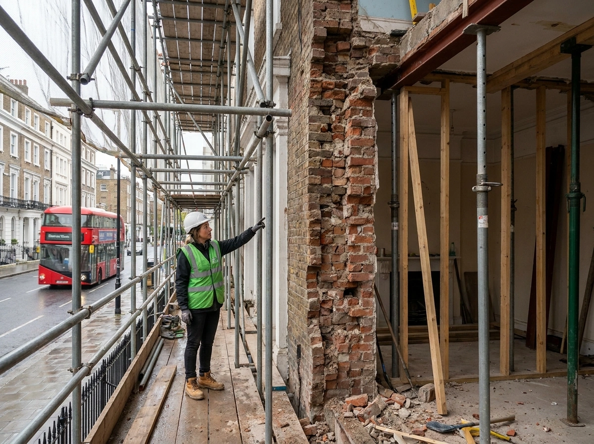Structural engineering in Camden London demonstrating foundation designs and RSJ calculations.